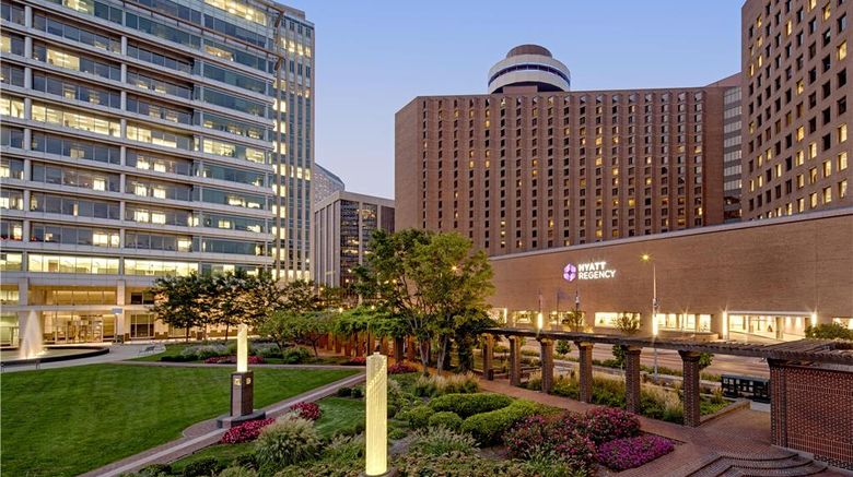 Hyatt Regency Indianapolis Exterior. Images powered by <a href="https://iceportal.shijigroup.com" target="_blank" rel="noopener">Ice Portal</a>.