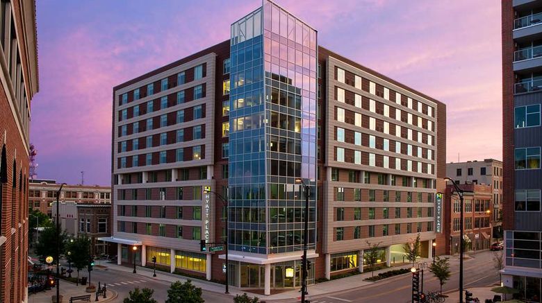 Hyatt Place Champaign Exterior. Images powered by <a href="https://iceportal.shijigroup.com" target="_blank" rel="noopener">Ice Portal</a>.