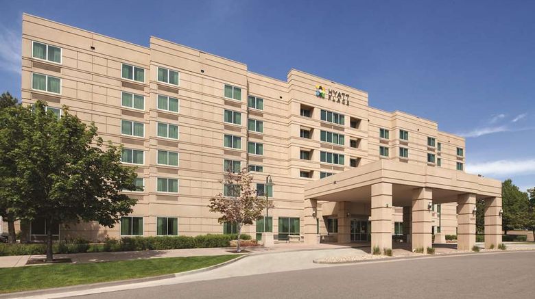 <b>Hyatt Place Denver Tech Center Exterior</b>. Images powered by <a href="https://iceportal.shijigroup.com/" title="IcePortal" target="_blank">IcePortal</a>.