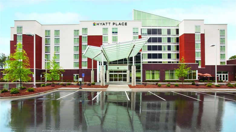 Hyatt Place Raleigh West/RBC Center Exterior. Images powered by <a href="https://iceportal.shijigroup.com" target="_blank" rel="noopener">Ice Portal</a>.