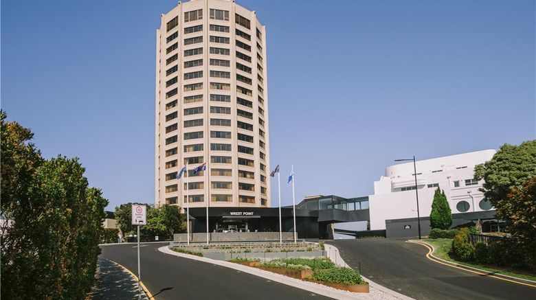 <b>Wrest Point Hotel & Casino Exterior</b>. Images powered by <a href="https://iceportal.shijigroup.com/" title="IcePortal" target="_blank">IcePortal</a>.