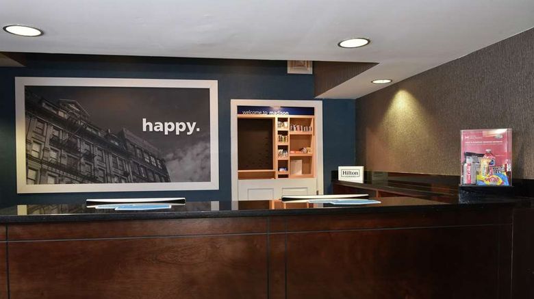 <b>Hampton Inn Madison Lobby</b>. Images powered by <a href="https://iceportal.shijigroup.com/" title="IcePortal" target="_blank">IcePortal</a>.