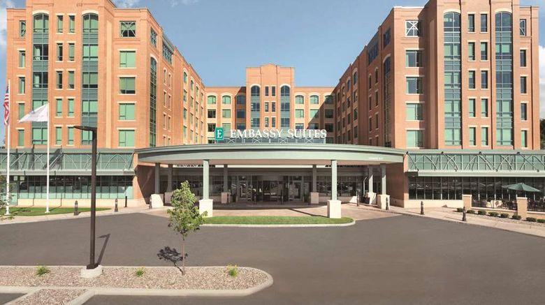 Embassy Suites Saratoga Springs Exterior. Images powered by <a href="https://iceportal.shijigroup.com" target="_blank" rel="noopener">Ice Portal</a>.