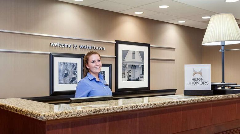 <b>Hampton Inn Watertown Lobby</b>. Images powered by <a href="https://iceportal.shijigroup.com/" title="IcePortal" target="_blank">IcePortal</a>.