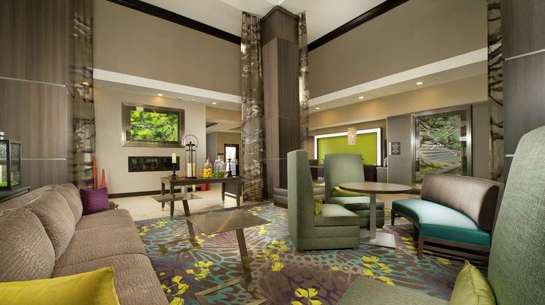 <b>Hilton Garden Inn College Station Lobby</b>. Images powered by <a href="https://iceportal.shijigroup.com/" title="IcePortal" target="_blank">IcePortal</a>.