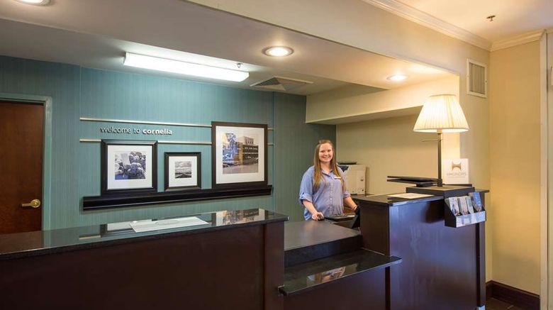 <b>Hampton Inn Cornelia Lobby</b>. Images powered by <a href="https://iceportal.shijigroup.com/" title="IcePortal" target="_blank">IcePortal</a>.
