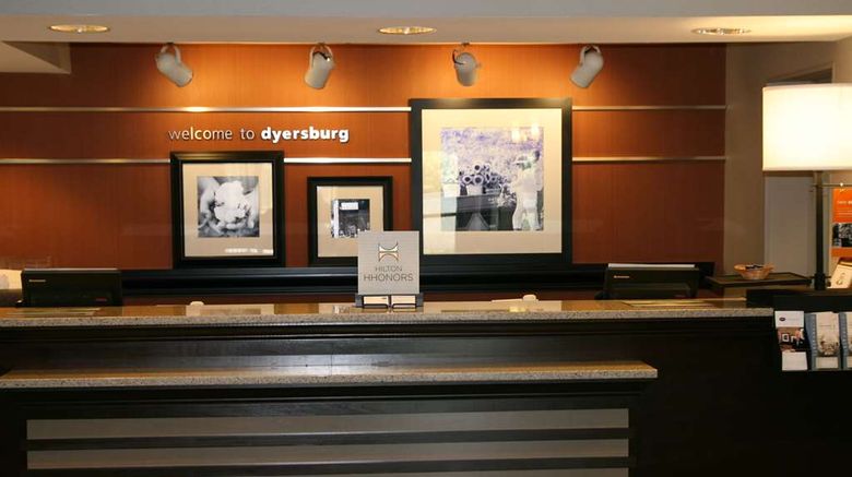 <b>Hampton Inn Dyersburg Lobby</b>. Images powered by <a href="https://iceportal.shijigroup.com/" title="IcePortal" target="_blank">IcePortal</a>.
