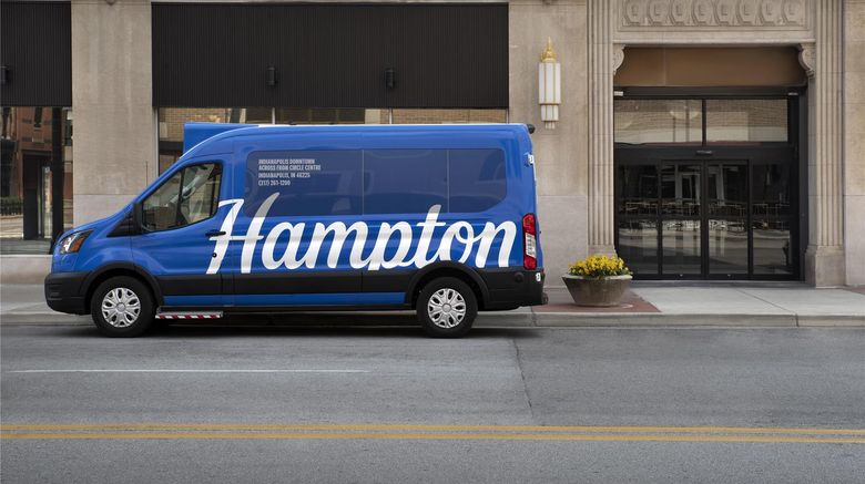 <b>Hampton Inn Indianapolis Downtown Circle Centre Exterior</b>. Images powered by <a href="https://iceportal.shijigroup.com/" title="IcePortal" target="_blank">IcePortal</a>.