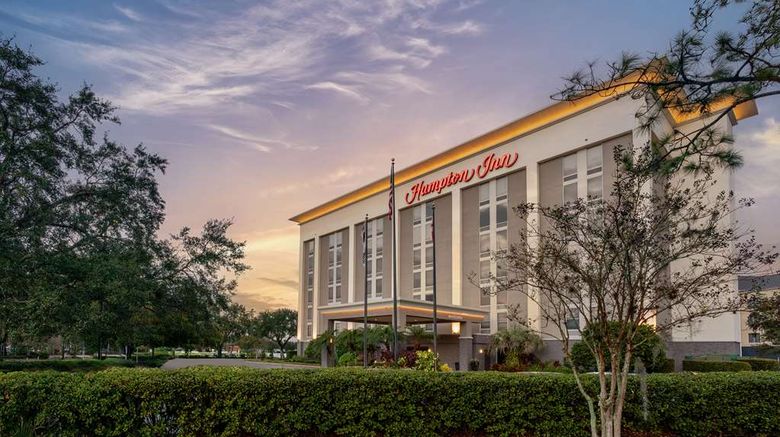 <b>Hampton Inn Orlando-Intl Airport Exterior</b>. Images powered by <a href="https://iceportal.shijigroup.com/" title="IcePortal" target="_blank">IcePortal</a>.