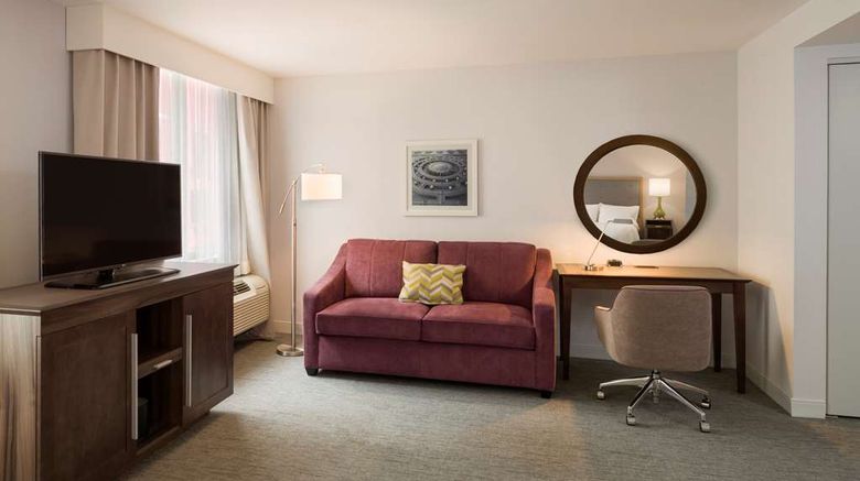 <b>Hampton Inn Manhattan Times Square South Room</b>. Images powered by <a href="https://iceportal.shijigroup.com/" title="IcePortal" target="_blank">IcePortal</a>.