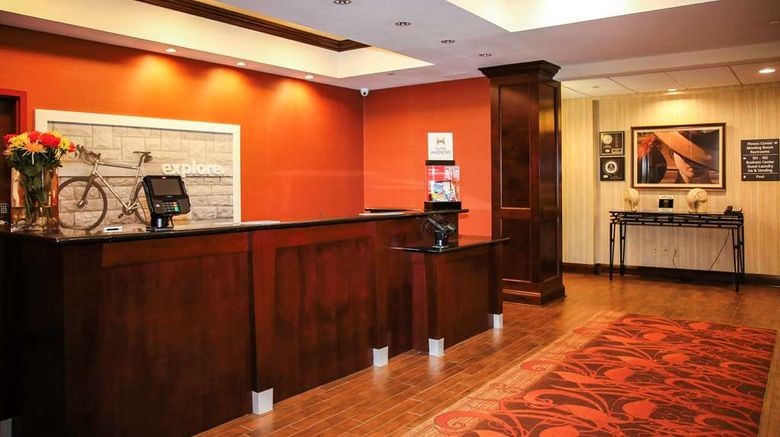 <b>Hampton Inn Milford Lobby</b>. Images powered by <a href="https://iceportal.shijigroup.com/" title="IcePortal" target="_blank">IcePortal</a>.