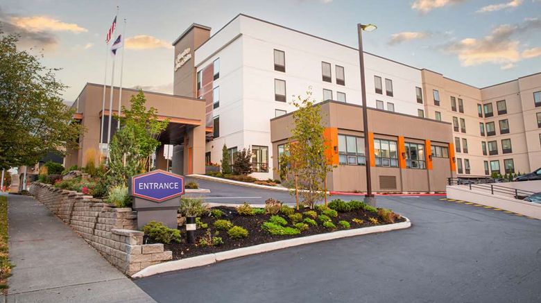 <b>Hampton Inn & Suites Seattle-Downtown Exterior</b>. Images powered by <a href="https://iceportal.shijigroup.com/" title="IcePortal" target="_blank">IcePortal</a>.
