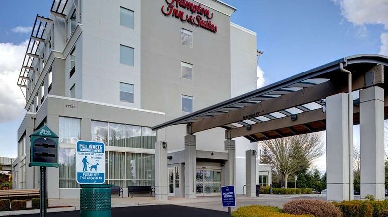 <b>Hampton Inn & Suites-Seattle/Federal Way Exterior</b>. Images powered by <a href="https://iceportal.shijigroup.com/" title="IcePortal" target="_blank">IcePortal</a>.