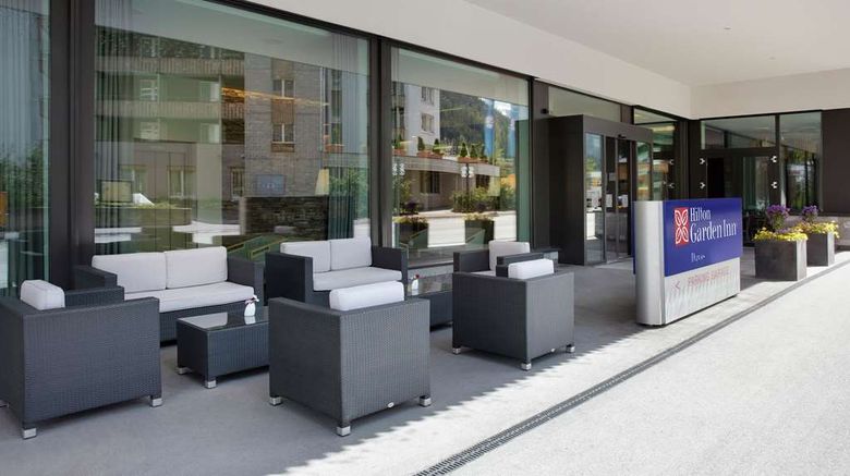 <b>Hilton Garden Inn Davos Exterior</b>. Images powered by <a href="https://iceportal.shijigroup.com/" title="IcePortal" target="_blank">IcePortal</a>.