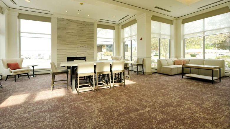 <b>Hilton Garden Inn Saratoga Springs Lobby</b>. Images powered by <a href="https://iceportal.shijigroup.com/" title="IcePortal" target="_blank">IcePortal</a>.