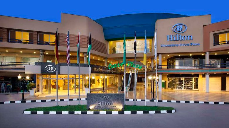 Hilton Alexandria Green Plaza Exterior. Images powered by <a href="https://iceportal.shijigroup.com" target="_blank" rel="noopener">Ice Portal</a>.