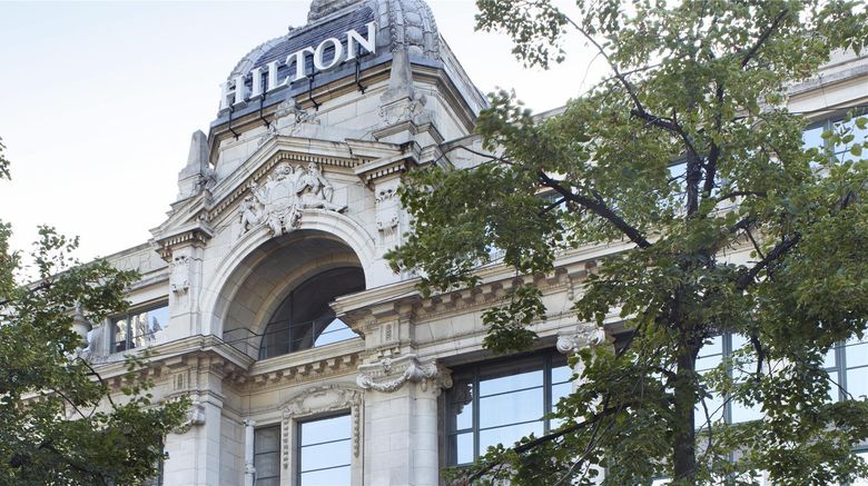 <b>Hilton Antwerp Old Town Exterior</b>. Images powered by <a href="https://iceportal.shijigroup.com/" title="IcePortal" target="_blank">IcePortal</a>.