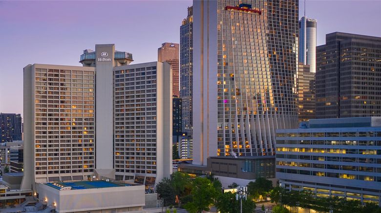 <b>Hilton Atlanta Exterior</b>. Images powered by <a href="https://iceportal.shijigroup.com/" title="IcePortal" target="_blank">IcePortal</a>.