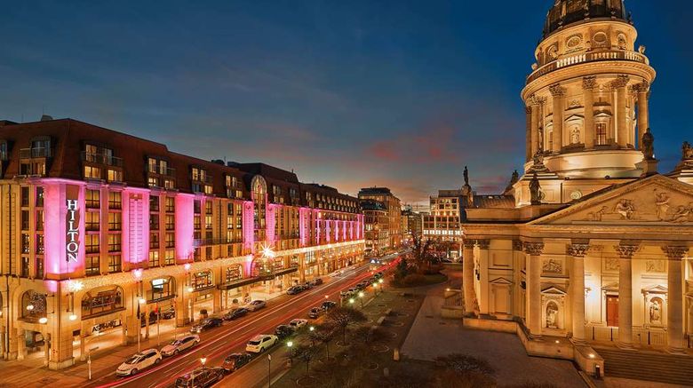 Hilton Berlin Exterior. Images powered by <a href="https://iceportal.shijigroup.com" target="_blank" rel="noopener">Ice Portal</a>.