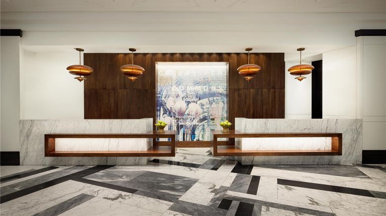 <b>Hilton Boston Back Bay Lobby</b>. Images powered by <a href="https://iceportal.shijigroup.com/" title="IcePortal" target="_blank">IcePortal</a>.