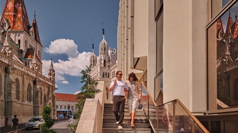 <b>Hilton Budapest Exterior</b>. Images powered by <a href="https://iceportal.shijigroup.com/" title="IcePortal" target="_blank">IcePortal</a>.