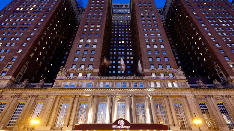 <b>Hilton Chicago Exterior</b>. Images powered by <a href="https://iceportal.shijigroup.com/" title="IcePortal" target="_blank">IcePortal</a>.