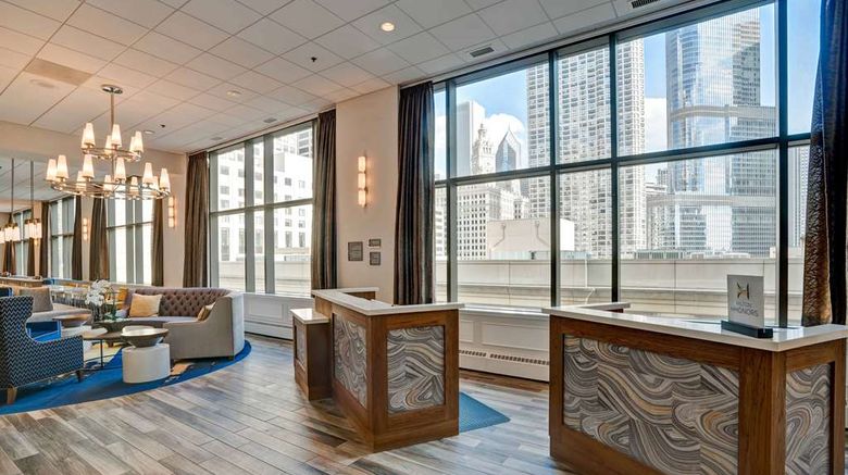 Homewood Suites Downtown Chicago Lobby. Images powered by <a href="https://iceportal.shijigroup.com" target="_blank" rel="noopener">Ice Portal</a>.