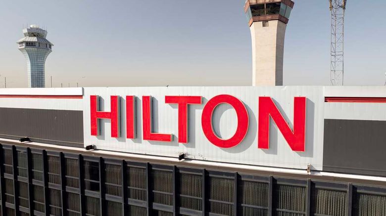 <b>Hilton Chicago O'Hare Airport Exterior</b>. Images powered by <a href="https://iceportal.shijigroup.com/" title="IcePortal" target="_blank">IcePortal</a>.