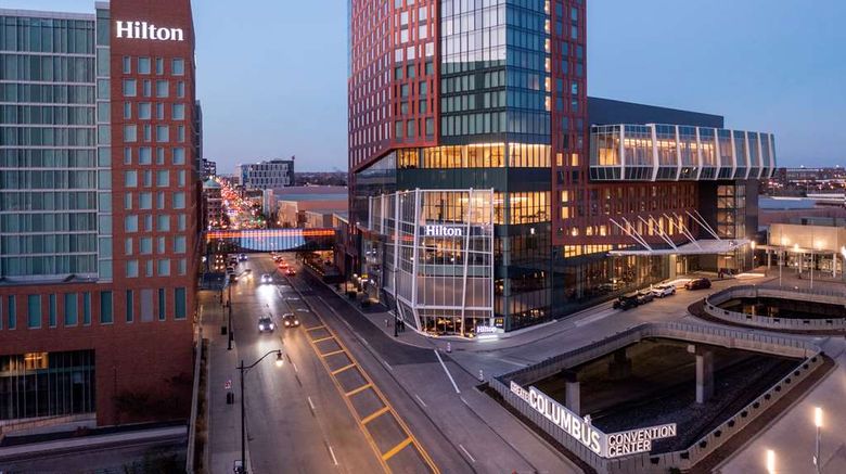 <b>Hilton Columbus Downtown Exterior</b>. Images powered by <a href="https://iceportal.shijigroup.com/" title="IcePortal" target="_blank">IcePortal</a>.