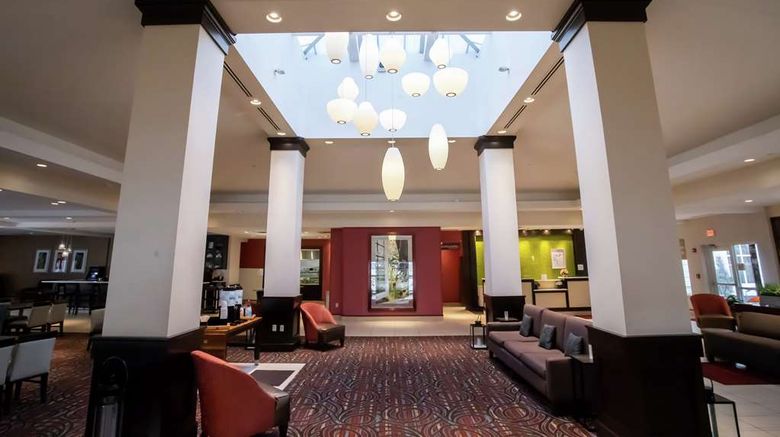 <b>Hilton Garden Inn Dayton-Austin Landing Lobby</b>. Images powered by <a href="https://iceportal.shijigroup.com/" title="IcePortal" target="_blank">IcePortal</a>.