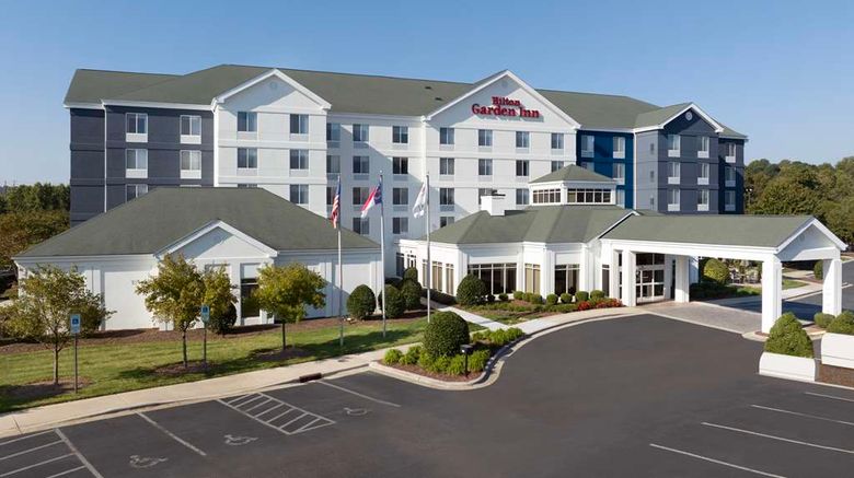 Hilton Garden Inn Greensboro Exterior. Images powered by <a href="https://iceportal.shijigroup.com" target="_blank" rel="noopener">Ice Portal</a>.