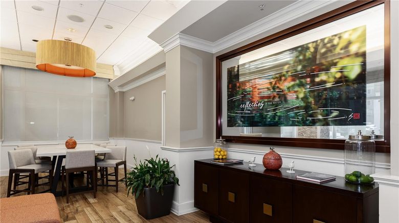 <b>Hilton Garden Inn Ithaca Lobby</b>. Images powered by <a href="https://iceportal.shijigroup.com/" title="IcePortal" target="_blank">IcePortal</a>.