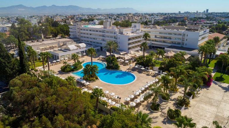 Hilton Nicosia Exterior. Images powered by <a href="https://iceportal.shijigroup.com" target="_blank" rel="noopener">Ice Portal</a>.