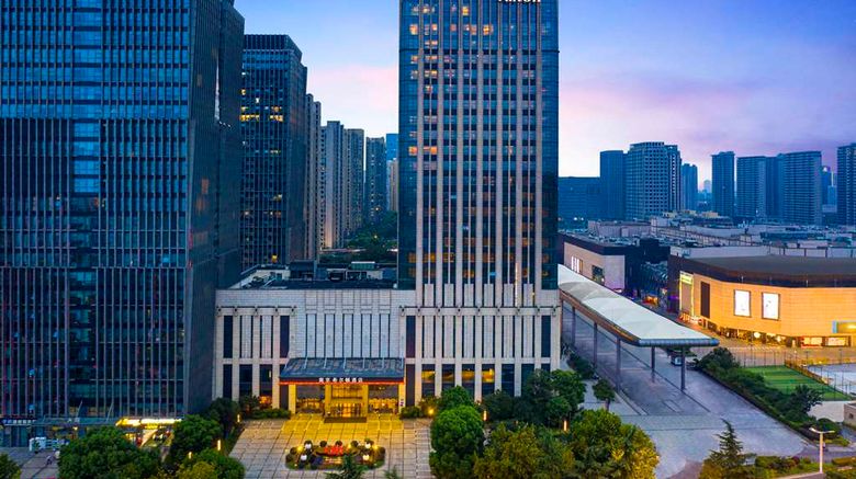 Hilton Nanjing Exterior. Images powered by <a href="https://iceportal.shijigroup.com" target="_blank" rel="noopener">Ice Portal</a>.