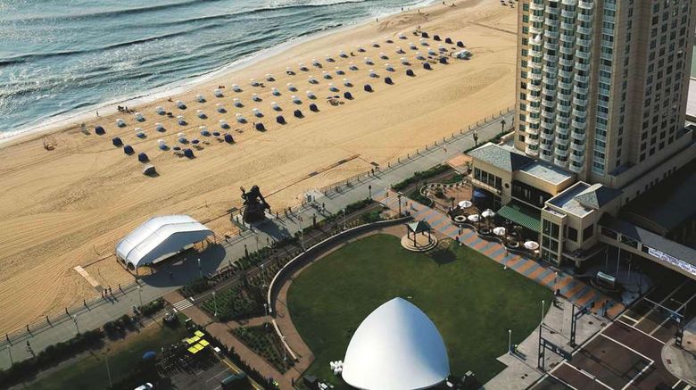 Hilton Virginia Beach Oceanfront Exterior. Images powered by <a href="https://iceportal.shijigroup.com" target="_blank" rel="noopener">Ice Portal</a>.