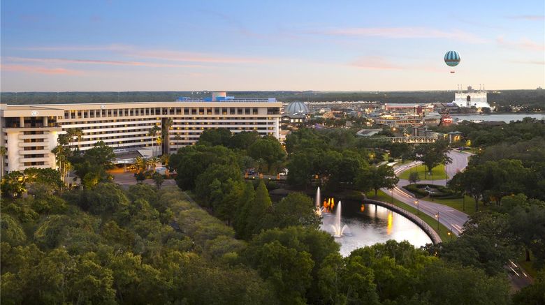 Hilton Orlando Lake Buena Vista Exterior. Images powered by <a href="https://iceportal.shijigroup.com" target="_blank" rel="noopener">Ice Portal</a>.