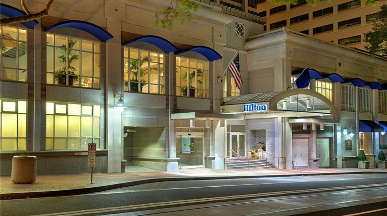 <b>Hilton Portland Downtown Exterior</b>. Images powered by <a href="https://iceportal.shijigroup.com/" title="IcePortal" target="_blank">IcePortal</a>.