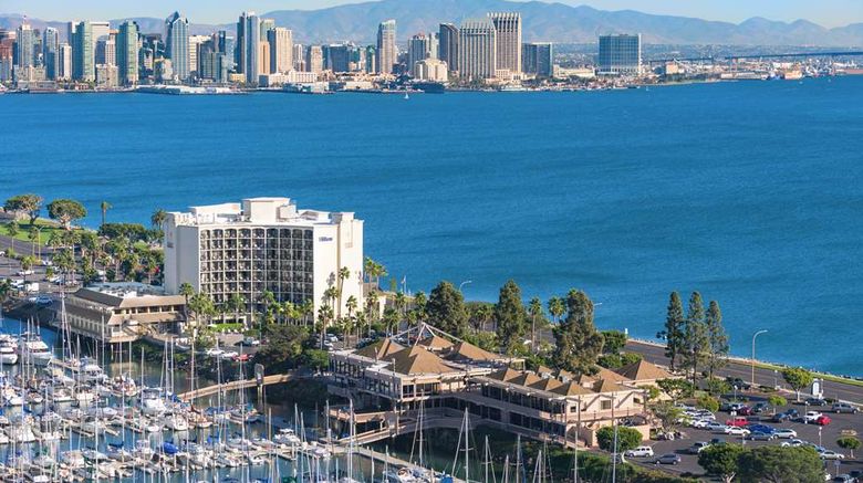 <b>Hilton San Diego Airport/Harbor Island Exterior</b>. Images powered by <a href="https://iceportal.shijigroup.com/" title="IcePortal" target="_blank">IcePortal</a>.