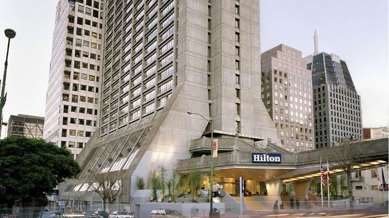<b>Hilton San Francisco Financial District Exterior</b>. Images powered by <a href="https://iceportal.shijigroup.com/" title="IcePortal" target="_blank">IcePortal</a>.