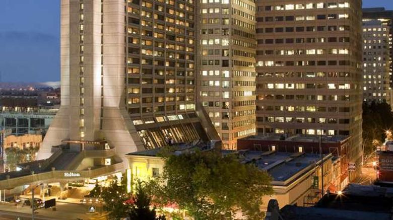 Hilton San Francisco Financial District Exterior. Images powered by <a href="https://iceportal.shijigroup.com" target="_blank" rel="noopener">Ice Portal</a>.