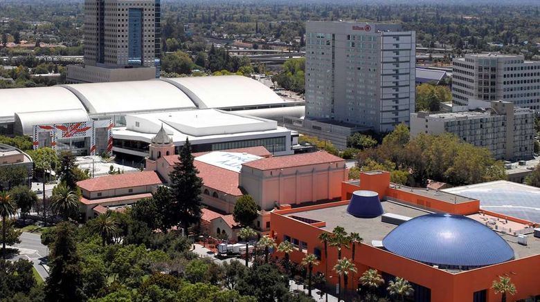 <b>Hilton San Jose Exterior</b>. Images powered by <a href="https://iceportal.shijigroup.com/" title="IcePortal" target="_blank">IcePortal</a>.