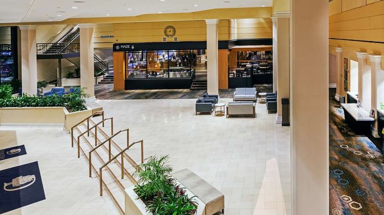 <b>Doubletree by Hilton Tulsa Downtown Lobby</b>. Images powered by <a href="https://iceportal.shijigroup.com/" title="IcePortal" target="_blank">IcePortal</a>.