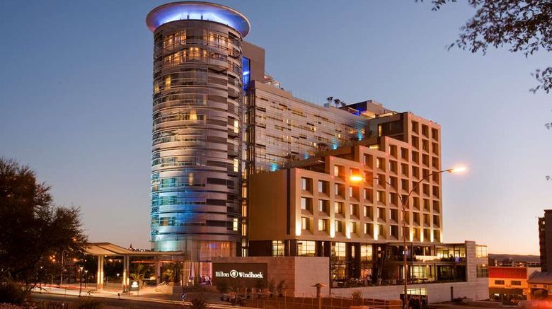 <b>Hilton Windhoek Exterior</b>. Images powered by <a href="https://iceportal.shijigroup.com/" title="IcePortal" target="_blank">IcePortal</a>.