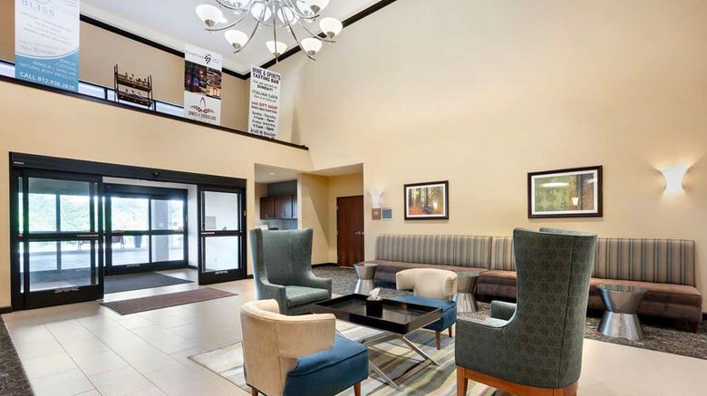 <b>Best Western Plus French Lick Lobby</b>. Images powered by <a href="https://iceportal.shijigroup.com/" title="IcePortal" target="_blank">IcePortal</a>.