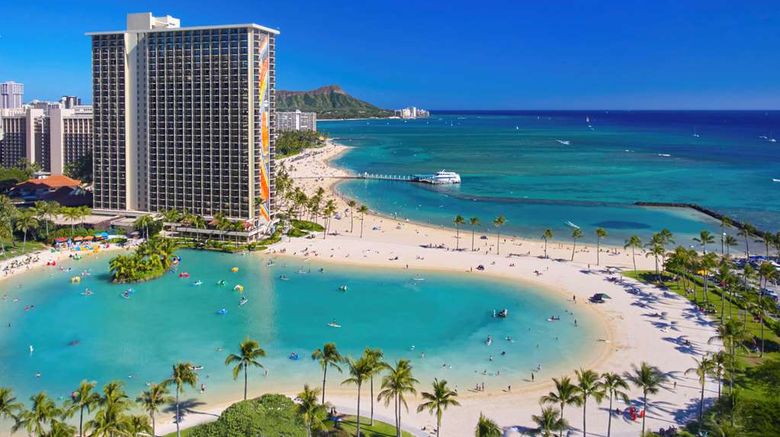 <b>Hilton Hawaiian Village Exterior</b>. Images powered by <a href="https://iceportal.shijigroup.com/" title="IcePortal" target="_blank">IcePortal</a>.