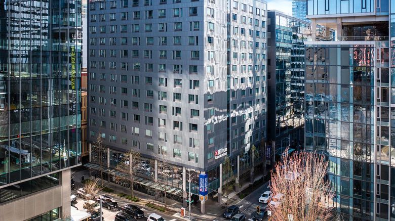 <b>Hilton Garden Inn Seattle Downtown Exterior</b>. Images powered by <a href="https://iceportal.shijigroup.com/" title="IcePortal" target="_blank">IcePortal</a>.