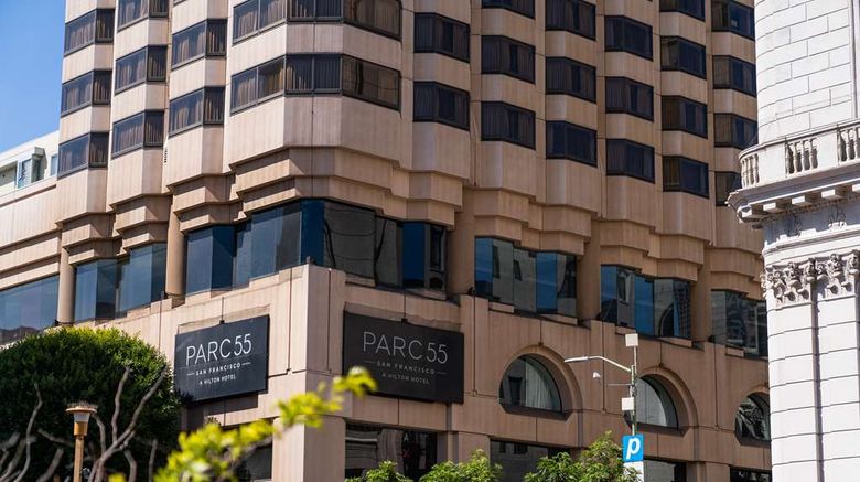 <b>Parc 55 San Francisco, a Hilton Hotel Exterior</b>. Images powered by <a href="https://iceportal.shijigroup.com/" title="IcePortal" target="_blank">IcePortal</a>.