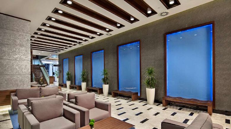 <b>Hilton Garden Inn Izmir Bayrakli Lobby</b>. Images powered by <a href="https://iceportal.shijigroup.com/" title="IcePortal" target="_blank">IcePortal</a>.