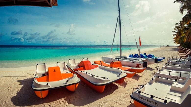 <b>Lily Beach Resort Restaurant</b>. Images powered by <a href=https://www.travelagewest.com/Hotels/Male-Maldives/