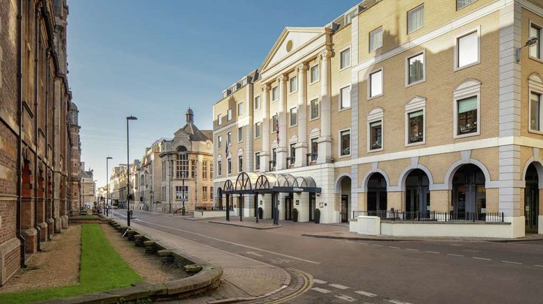 <b>Hilton Cambridge City Centre Exterior</b>. Images powered by <a href="https://iceportal.shijigroup.com/" title="IcePortal" target="_blank">IcePortal</a>.